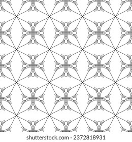Vintage Seamless Pattern in Paisley Style. Decorative Composition with Natural Motifs. Abstract Ornate Art. Vector Contour Illustration Coloring Book Page
