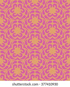 vintage seamless pattern pink background. Hand drawn.