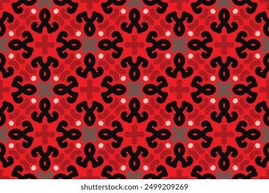 vintage seamless pattern with red and black color