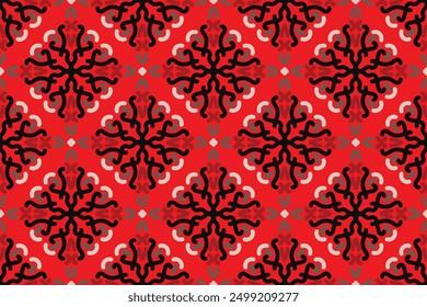 vintage seamless pattern with red and black color