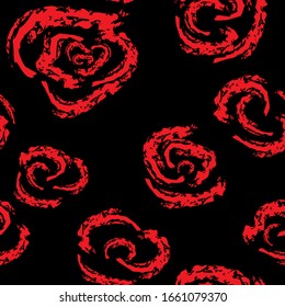 Diseño de color rojo en el fondo negro para el diseño decorativo.Fondo floral impecable. Ilustración vectorial vintage. Diseño gráfico abstracto vectorial