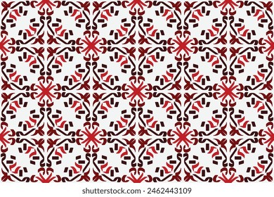 vintage seamless pattern with red and white color