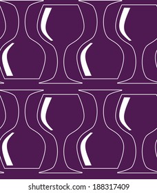 Vintage seamless pattern with red wine glass silhouettes. Vector illustration.