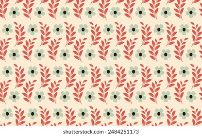 Vintage seamless pattern retro style floral decorative fabric textile paper print vector texture background wallpaper creative color leaf flower ornamental