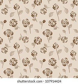Vintage seamless pattern with roses