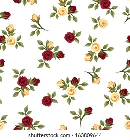 Vintage seamless pattern with roses. Vector illustration.