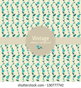 Vintage seamless pattern with round banner