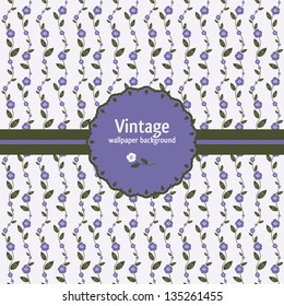 Vintage seamless pattern with round banner