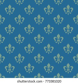 Vintage seamless pattern with royal lilies, vector.
