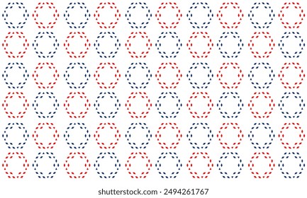 vintage seamless pattern with shapes, blue, red, net, ring hexagon block on white background, design for fabric print or t-shirt paint screening