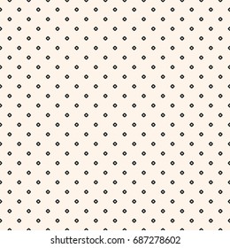 Vintage seamless pattern with small circles, tiny perforated rounded shapes. Simple stylish geometric texture. Monochrome polka dot background. Repeat design for prints, fabric, textile, linens, wrap