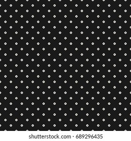 Vintage seamless pattern with small circles, tiny perforated rounded shapes. Simple stylish geometric texture. Black & white polka dot background. Repeat design for decor, fabric, digital, web, covers