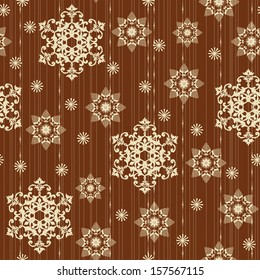 Vintage seamless pattern with snowflakes 