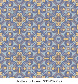 Patrón inmaculado en colores suaves. Los formularios de arte se agrupan y organizan en un orden específico. Imagen vectorial para impresión, textil, embalaje, diseño interior y otros proyectos.