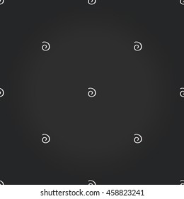 Vintage seamless pattern with spiral. Chalkboard hand drawing style.