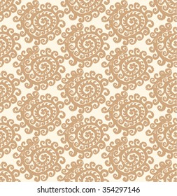 Vintage seamless pattern. Spiral curl.