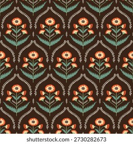 Padrão sem emenda vintage com buquês floral primavera e ramos, papel de parede delicado encantador, fundo moderno 