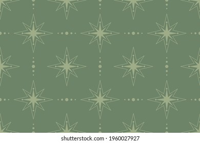 Patrón inmaculado con estrellas. Fondo de color de oliva. Plantilla de color caqui para tela o envoltura. Diseño textil. Fondo elegante para las tarjetas. Patrón pastel sin inconfundibles. Ornamento retro.