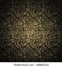 Vintage seamless pattern with stylized flowers