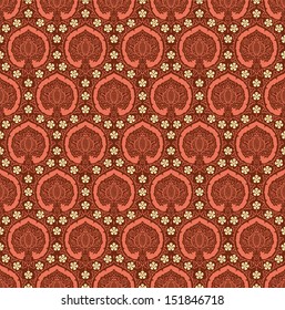 The vintage seamless pattern, the stylized pomegranate. 