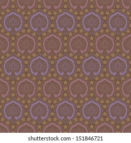 The vintage seamless pattern, the stylized pomegranate. 