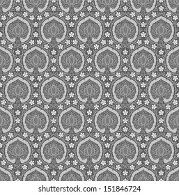 The vintage seamless pattern, the stylized pomegranate. 