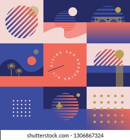 Vintage seamless pattern in summer theme