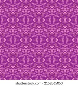 Vintage seamless pattern. Symmetric bicolor decorative wallpaper. Vector repeating ornament.