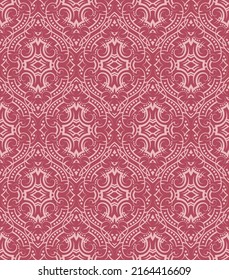 Vintage seamless pattern. Symmetric damask wallpaper. Vector repeating delicate ornament.