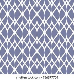 Vintage seamless pattern, thin wavy lines, elegant mesh. Texture of lace, weaving, net, smooth lattice. Subtle geometric background. Blue serenity and white colors. Decorative design. - Stock vector