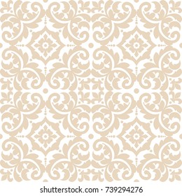 Vintage seamless pattern. Tiled ornamental background. Retro vector wallpaper