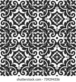 Vintage seamless pattern. Tiled ornamental background. Retro vector wallpaper