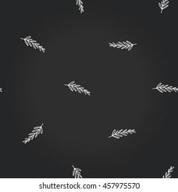 Vintage seamless pattern with tree twig. Background for eco forest wedding or autumn celebrations. Floral rustic symbols and elements in chalkboard hand drawing style.