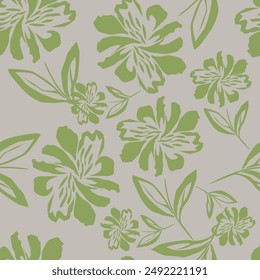 Vintage Seamless pattern with tulips flowers. Hand drawing illustration with wild floral for fashion ,fabric, and all prints on pastel background colors. Vector