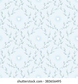 Vintage seamless pattern. Twisted branches on a blue background 