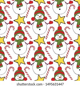 Vintage seamless pattern with vector holly pattern for paper design. Happy new year decoration. Vector graphic. Vector festive illustration. Holly berry christmas icon. Season greeting.