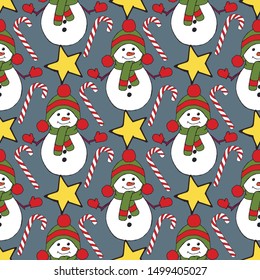 Vintage seamless pattern with vector holly pattern for paper design. Happy new year decoration. Vector graphic. Vector festive illustration. Holly berry christmas icon. Season greeting.