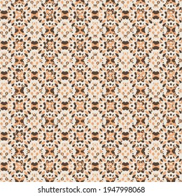 Vintage seamless pattern. Seamless vector illustration. Brown and Beige floral geometric pattern.