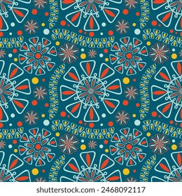 Vintage seamless pattern. Vector illustration for print, fabric, cover, packaging, interior decor, blog decoration and other your projects.