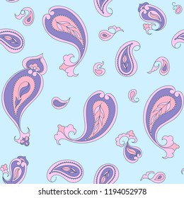 Vintage seamless pattern.  vector paisley print. Traditional ethnic ornament. Asian motifs for fashion, interior, cover, textile, wrapping, scrapbook, background. Boho style