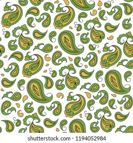 Vintage seamless pattern.  vector paisley print. Traditional ethnic ornament. Asian motifs for fashion, interior, cover, textile, wrapping, scrapbook, background. Boho style