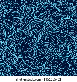 Vintage seamless pattern. vector paisley print. Traditional ethnic ornament. Asian motifs for fashion, interior, cover, textile, wrapping, scrapbook, background. Boho style