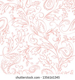 Vintage seamless pattern. vector paisley print. Traditional ethnic ornament. Asian motifs for fashion, interior, cover, textile, wrapping, scrapbook, background. Boho style