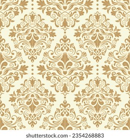 vintage seamless pattern with Victorian motif. Turkish, Indian, Islam, Arabic motif