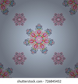Vintage seamless pattern in violet, pink and red colors. Seamless background. Elegant vector damask wallpaper.