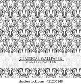 Vintage seamless pattern for wallpapers, tiles or textile.