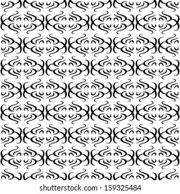 Vintage seamless pattern in white and black - vector 