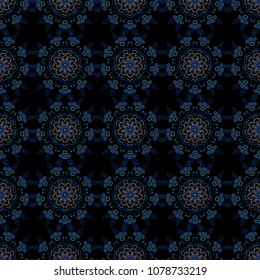 Vintage seamless pattern in white, blue and violet colors. Seamless background. Elegant vector damask wallpaper.