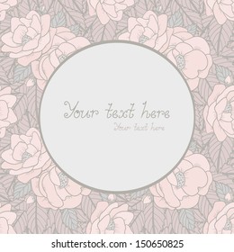 Vintage seamless pattern with wild roses with space for text - vector