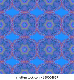 Vintage seamless pattern in yellow, violet and pink colors. Seamless background. Elegant vector damask wallpaper.